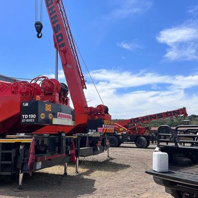 Fleet of Johnson mobile cranes staged on site